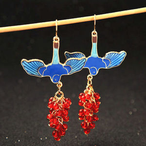 Swallow and Bead Earrings